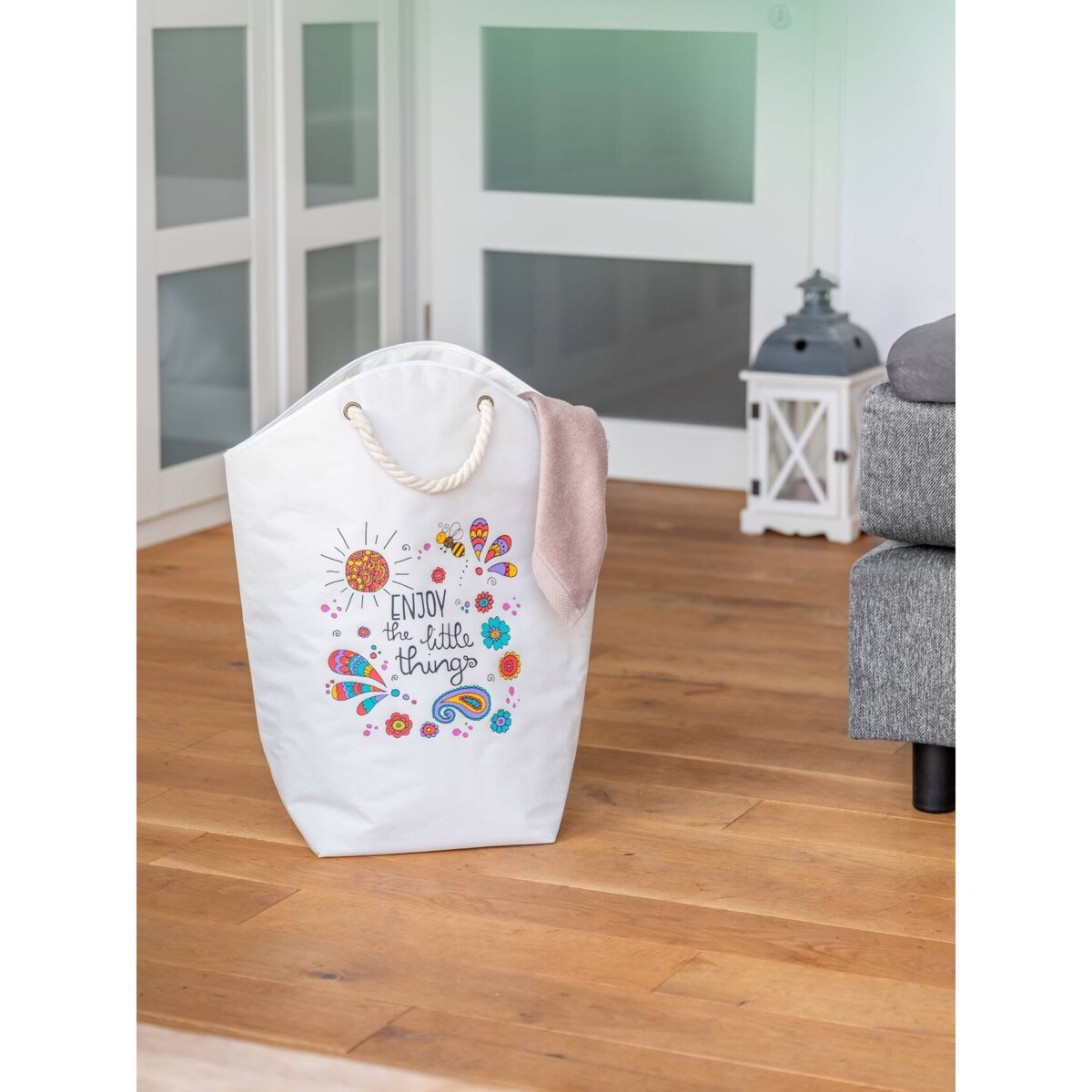 Mały kosz na pranie z uchwytami ze sznurka, 58 l, WENKO