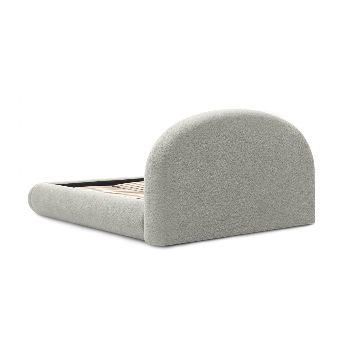 Łóżko tapicerowane 160x200 cm szare bouclé Riaci