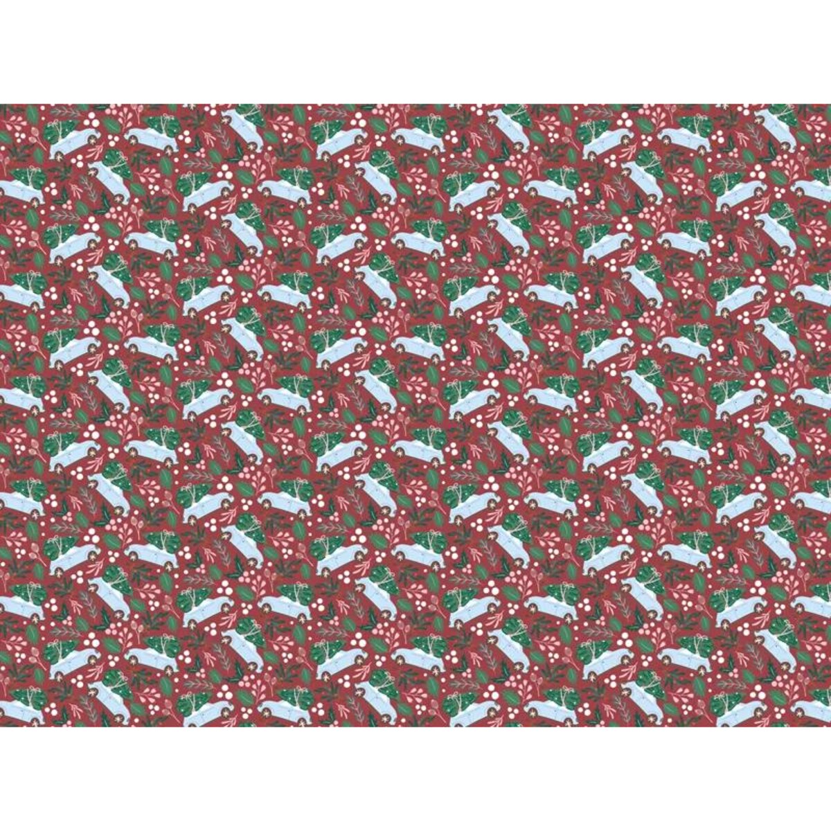 Papier do pakowania - Świąteczne autko, 70x200 cm