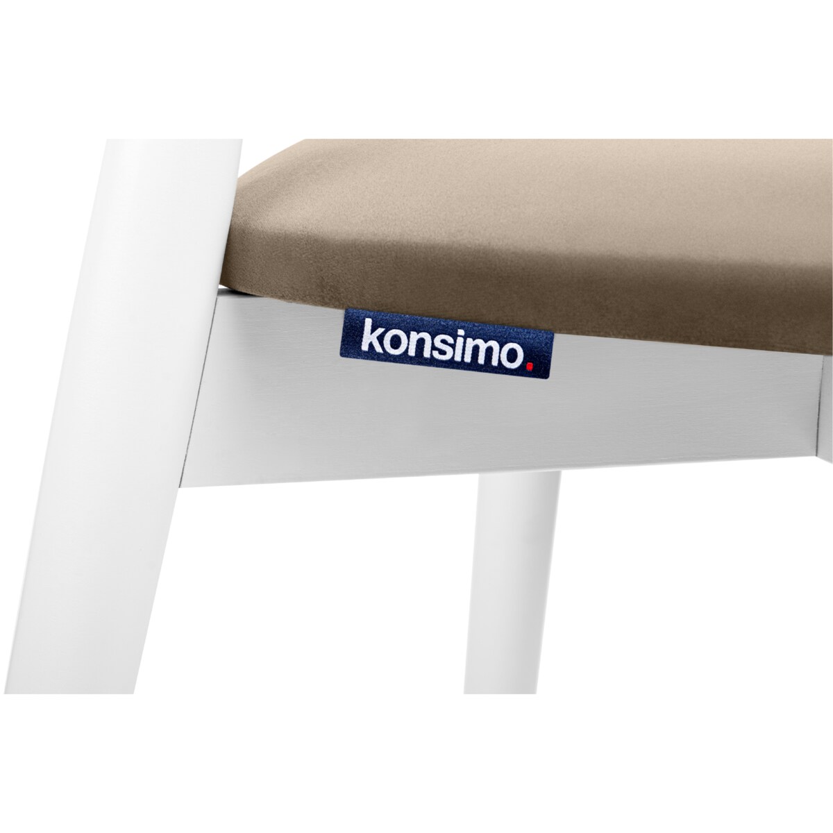 KONSIMO RABI drewniane krzesła 2 sztuki buk beżowy welur