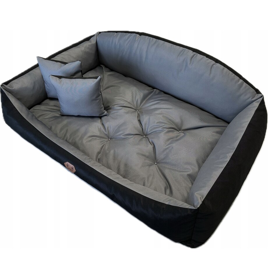 Legowisko Dla Psa Kanapa Posłanie Muszla 100X75 Cm Wodoodporne Poduszki Pikowane Szare