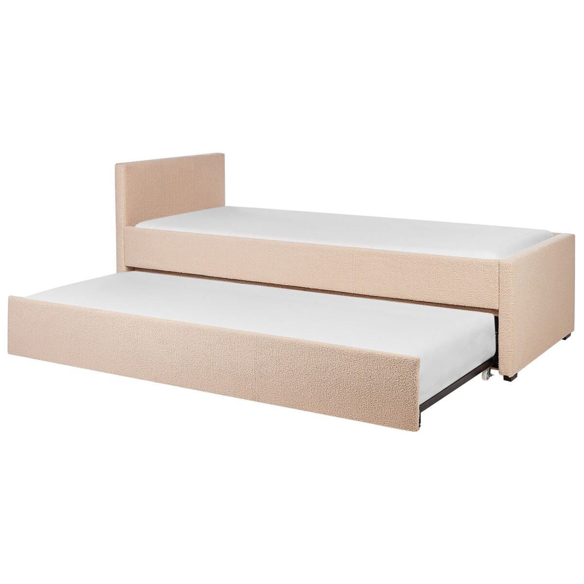 Łóżko wysuwane boucle 80 x 200 cm brzoskwiniowe MARMANDE