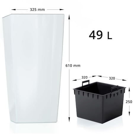 Doniczka Donica Ogrodowa Duża Kwadratowa Urbi Square + Wkład 61 Cm