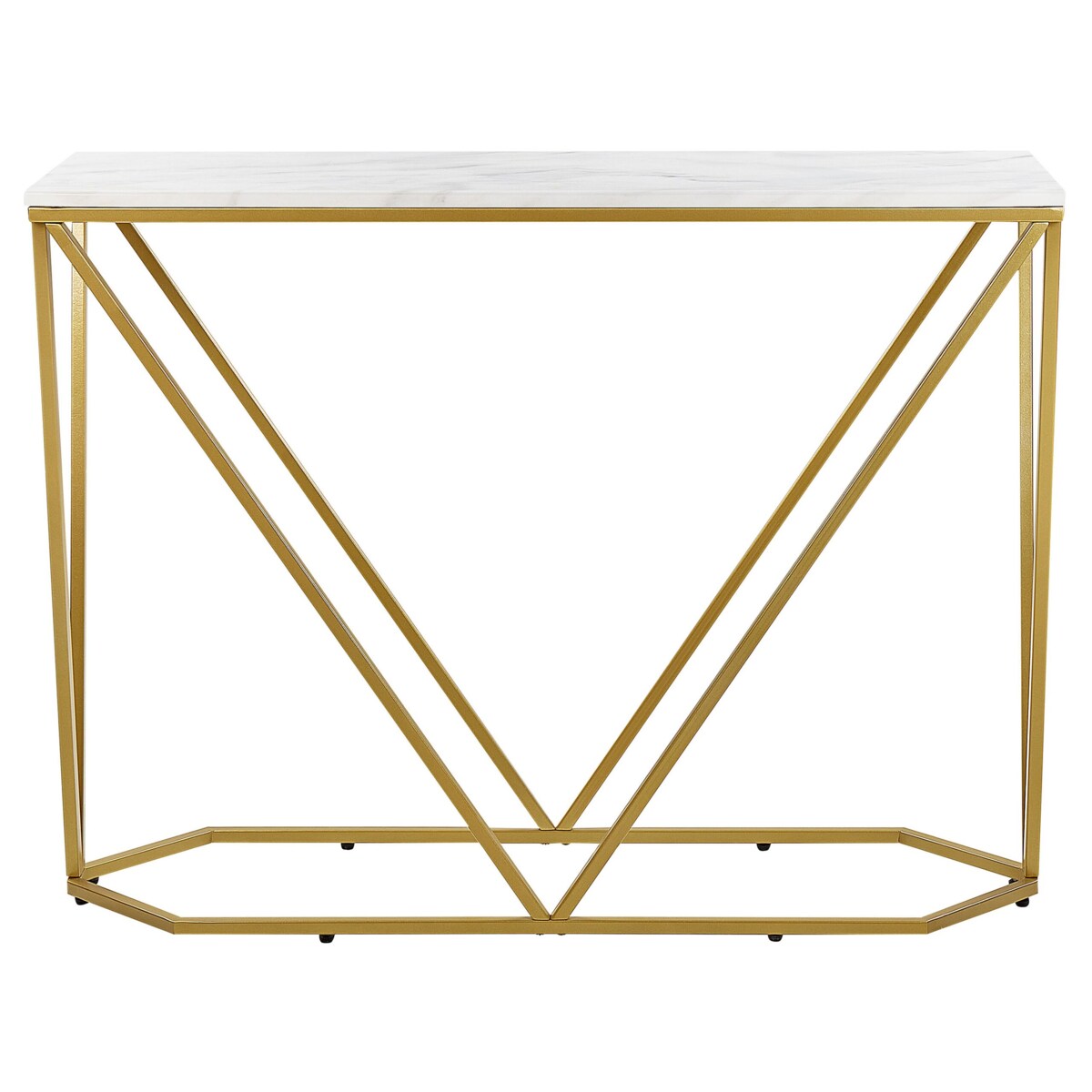 Konsola efekt marmuru biało-złota HAZEN