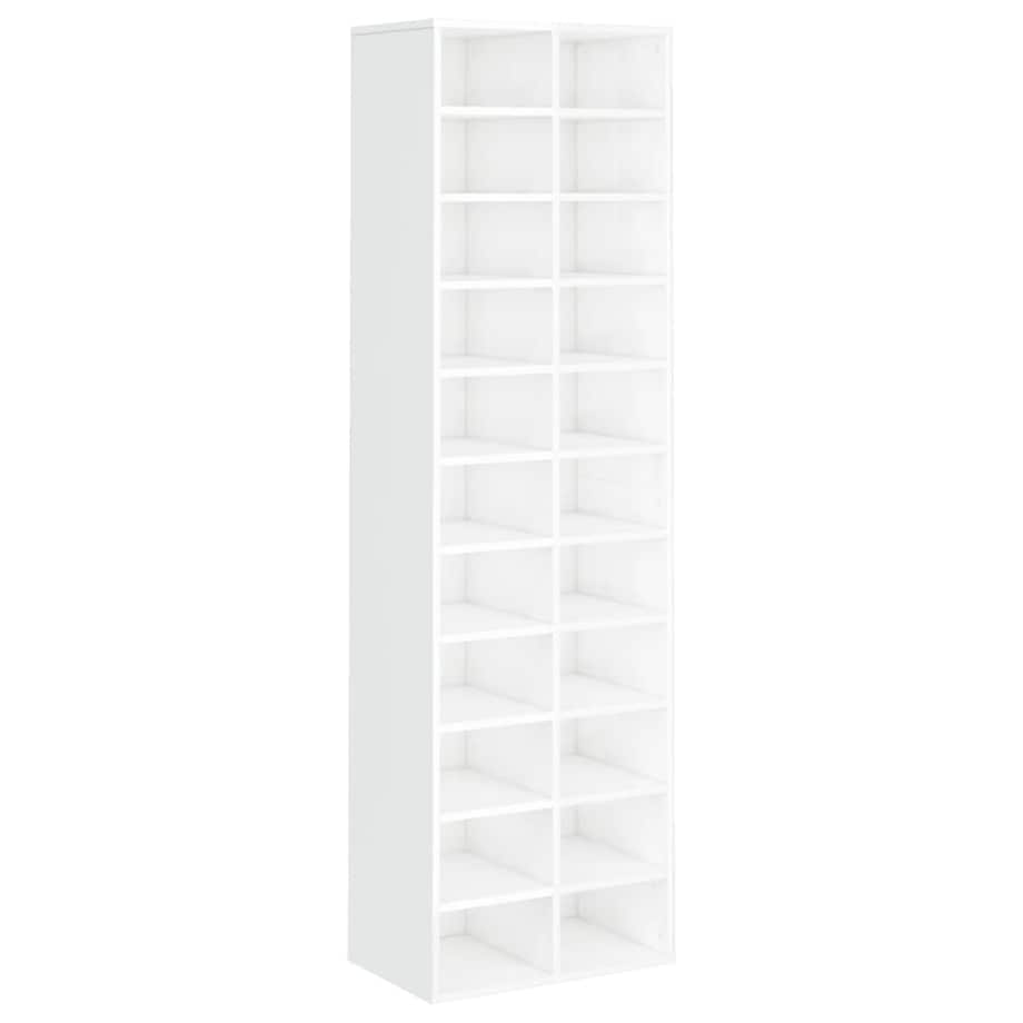 vidaXL Szafka na buty, wysoki połysk, biała, 54x34x183 cm