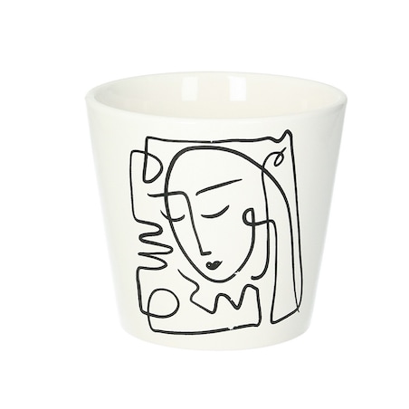 Osłona na doniczkę Face II 14cm, ⌀16 x 14 cm