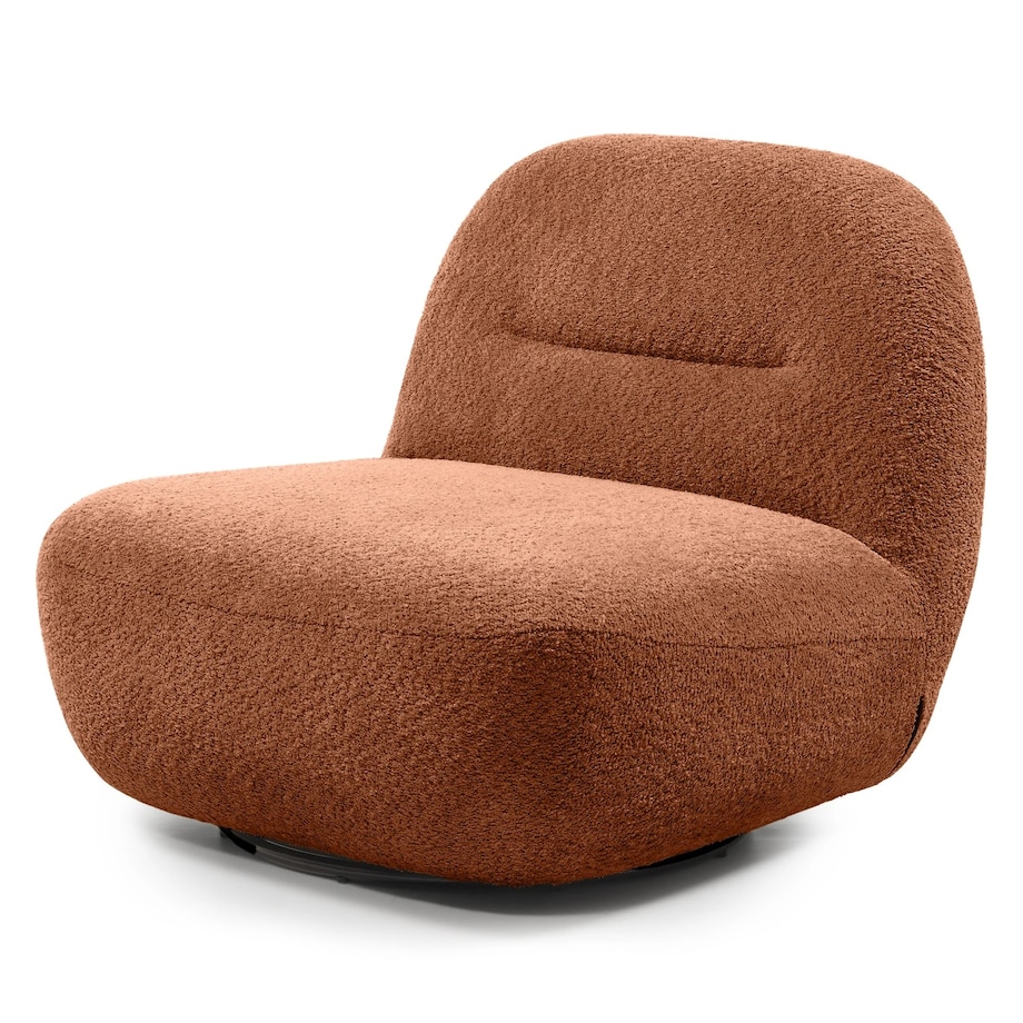 Fotel obrotowy bouclé miedziany Eroni