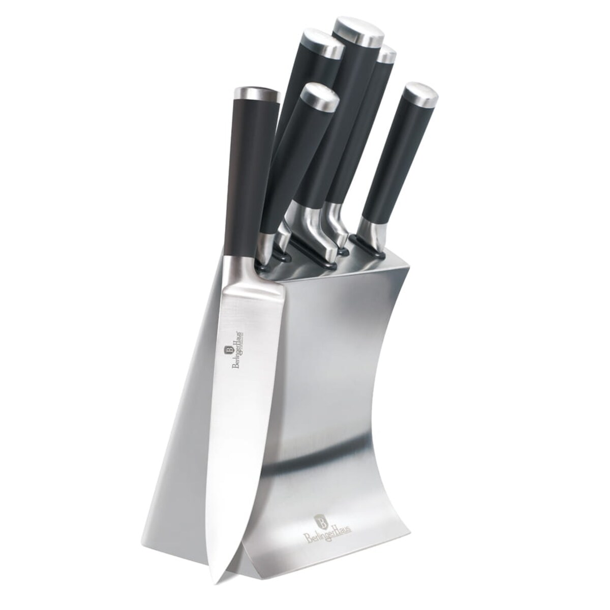 Zestaw noży w stojaku 6 elementów komplet noże BERLINGER HAUS Black Royal
