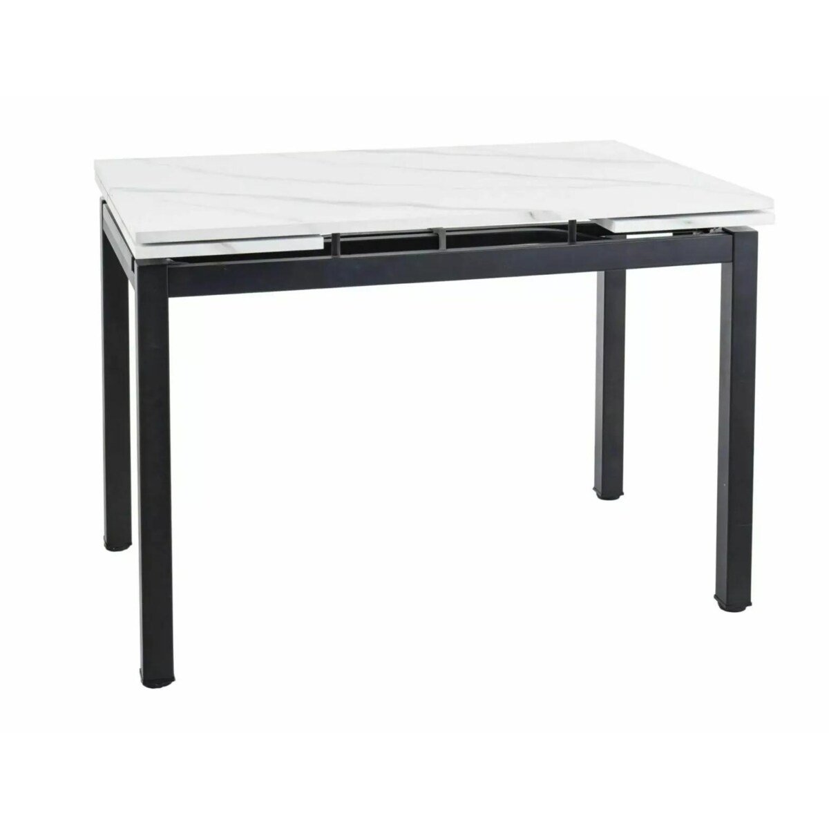 Stół rozkładany GD-017 110(170)x74 biały marmur/czarny mat
