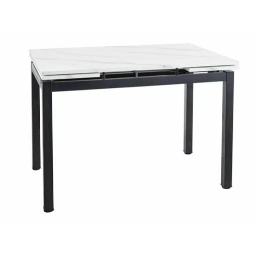Stół rozkładany GD-017 110(170)x74 biały marmur/czarny mat