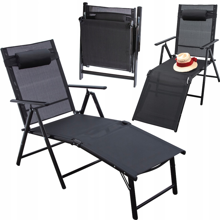 Leżanka ogrodowa aluminiowa z regulowanym oparciem