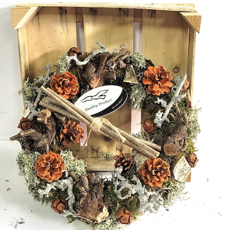 Wianaek ozdobny de Luxe w skrzynce – pomarańczowy | Średnica 30 cm