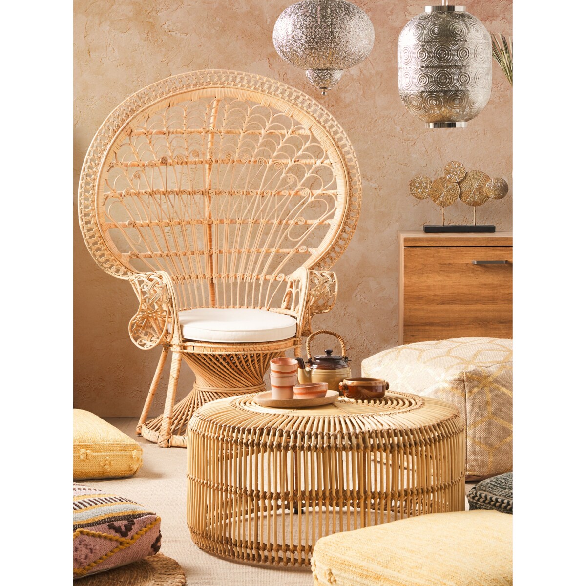 Fotel paw rattanowy naturalny EMMANUELLE