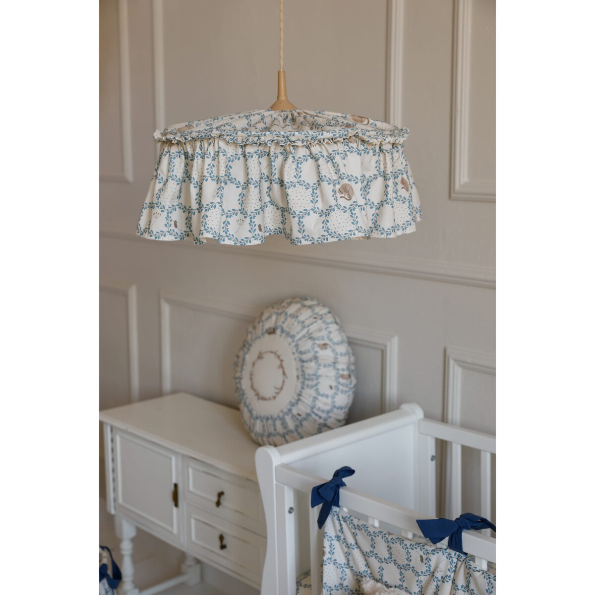Abażur bawełniany Blue Cottage