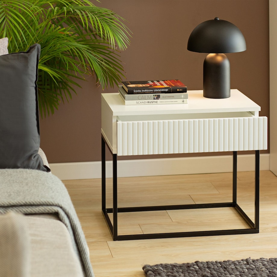 Konsimo RECTUS Zestaw stolików nocnych 2szt.w kolorze białym