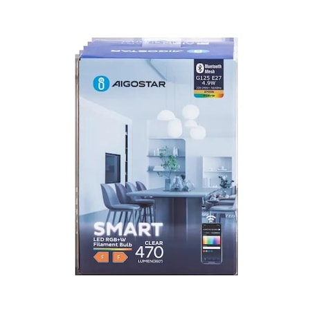 inteligentna żarówka bluetooth mesh g125 4.9w rgbw