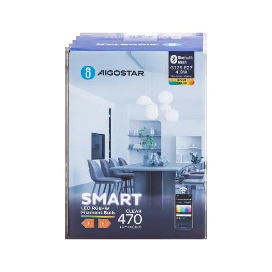 inteligentna żarówka bluetooth mesh g125 4.9w rgbw