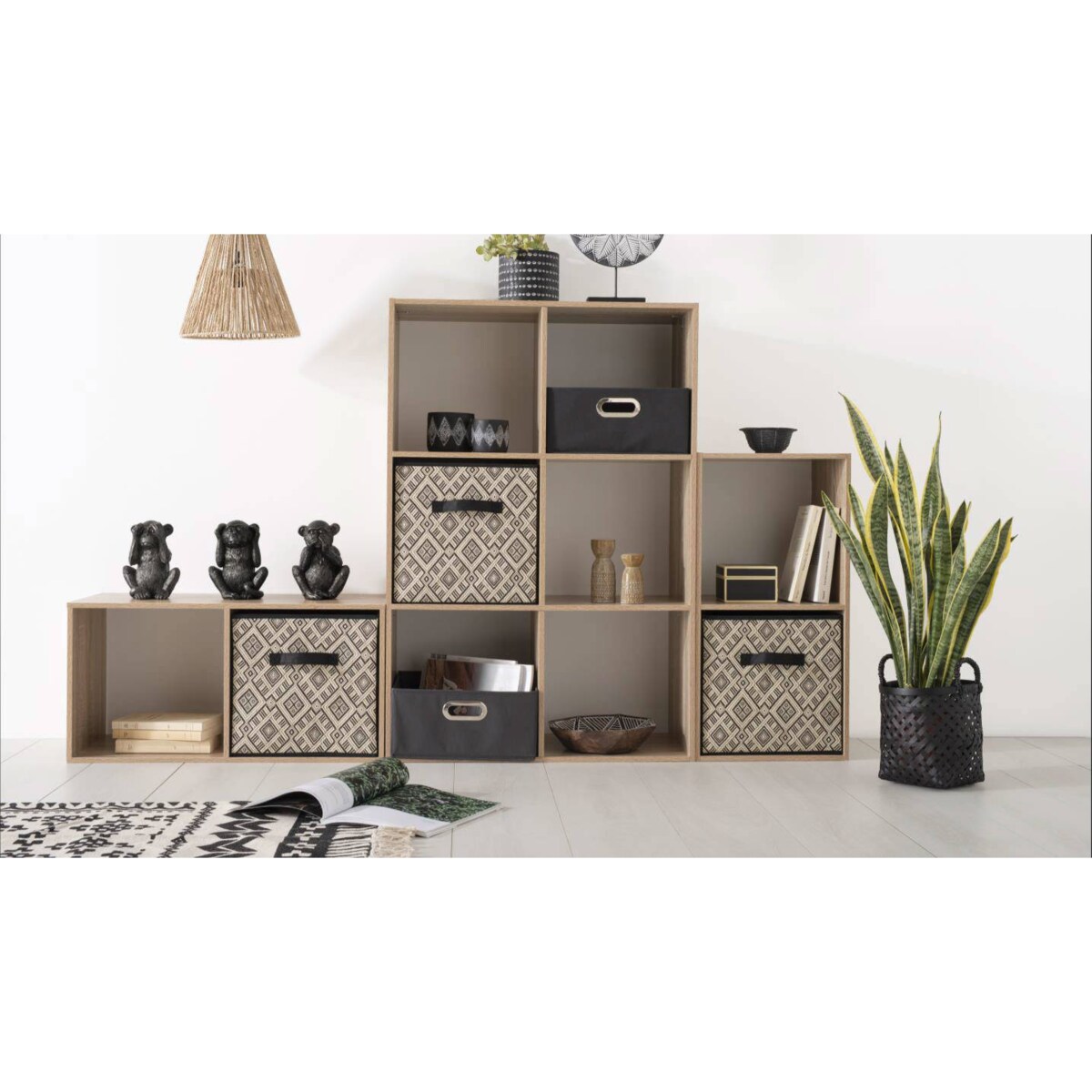 Pudełko do regału tekstylne ETHNIQUE, 31 x 31 x 31 cm