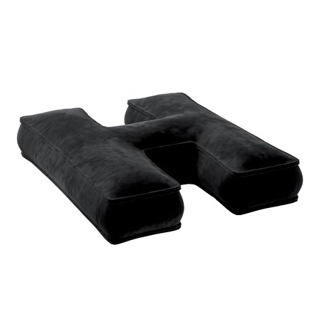 Poduszka literka H, głęboka czerń, 35x40cm, Posh Velvet