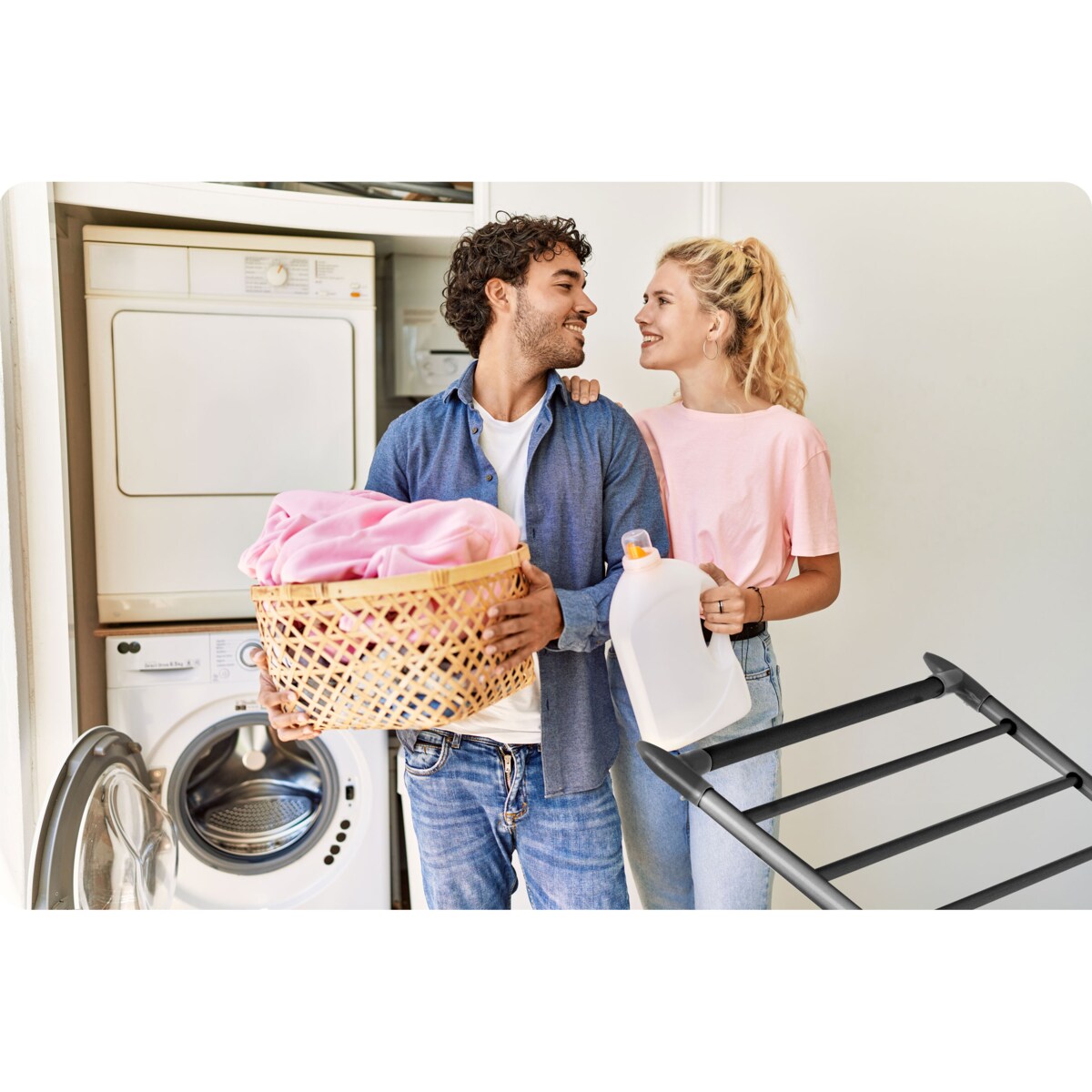 Suszarka na pranie stojąca rozkładana 22m Massido Lina czarna