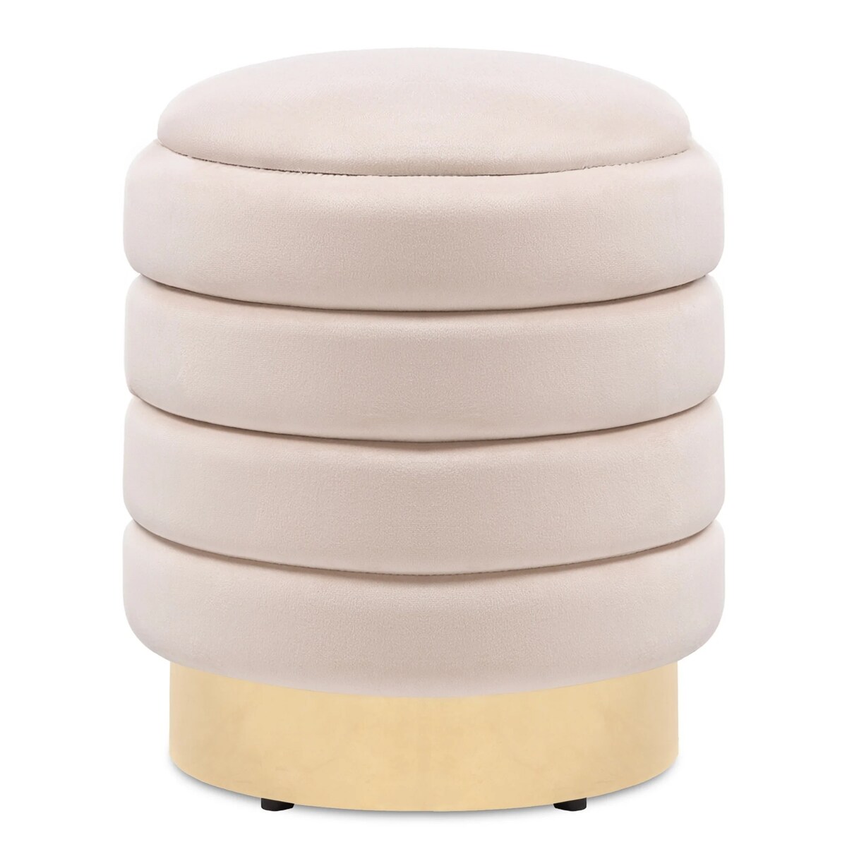 Pufa beżowa ze schowkiem Ø 36 cm YPSILA