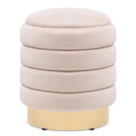 Pufa beżowa ze schowkiem Ø 36 cm YPSILA