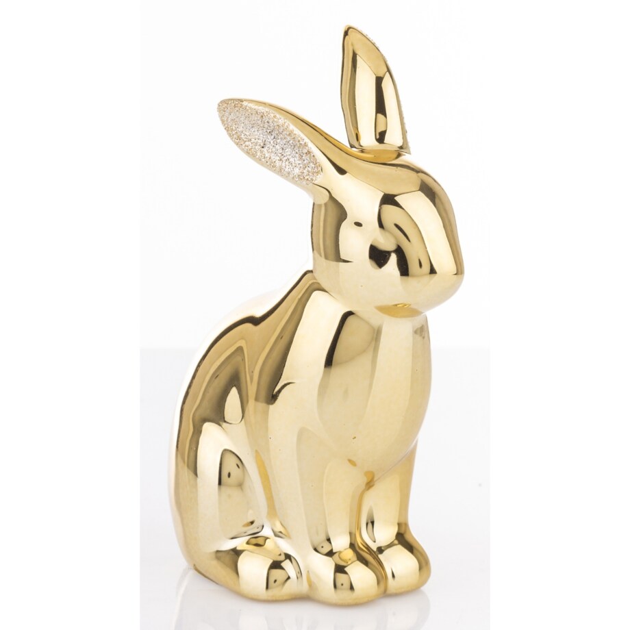 Dekoracja - złota figurka królika 12x9x5 cm CONIGLIO DORATO