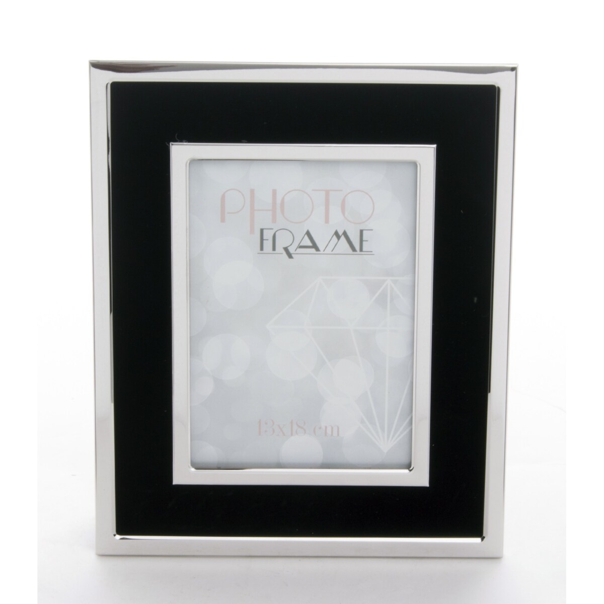 Ramka srebrno-czarna na zdjęcie 27x22 cm SILVINA