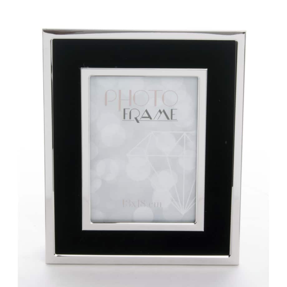 Ramka srebrno-czarna na zdjęcie 27x22 cm SILVINA