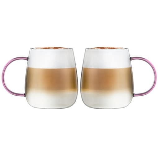 Komplet 2 szklanek z różowym uchem 400 ml Bolla 1166