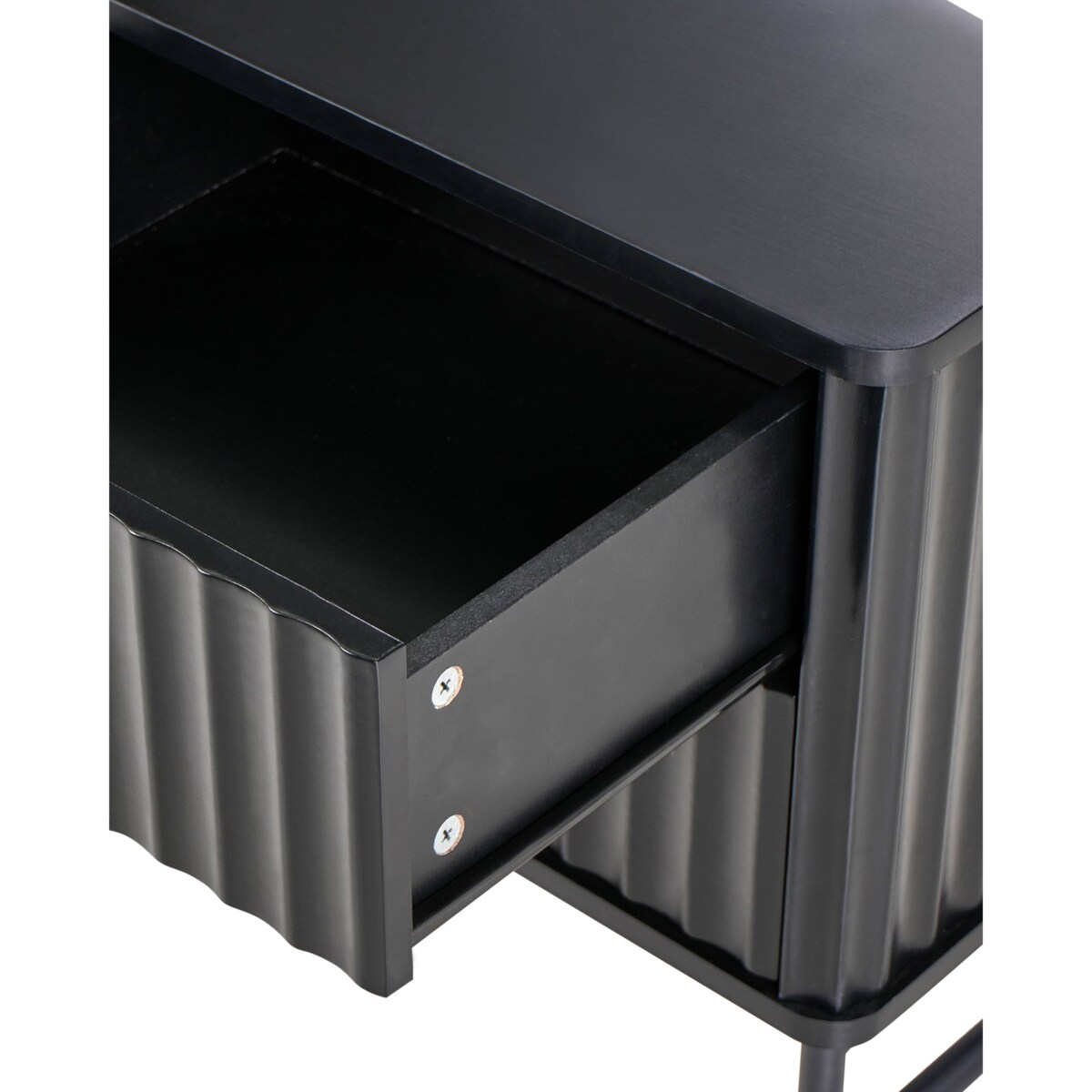 Szafka nocna 2 szuflady GLASTONBURY Czarny