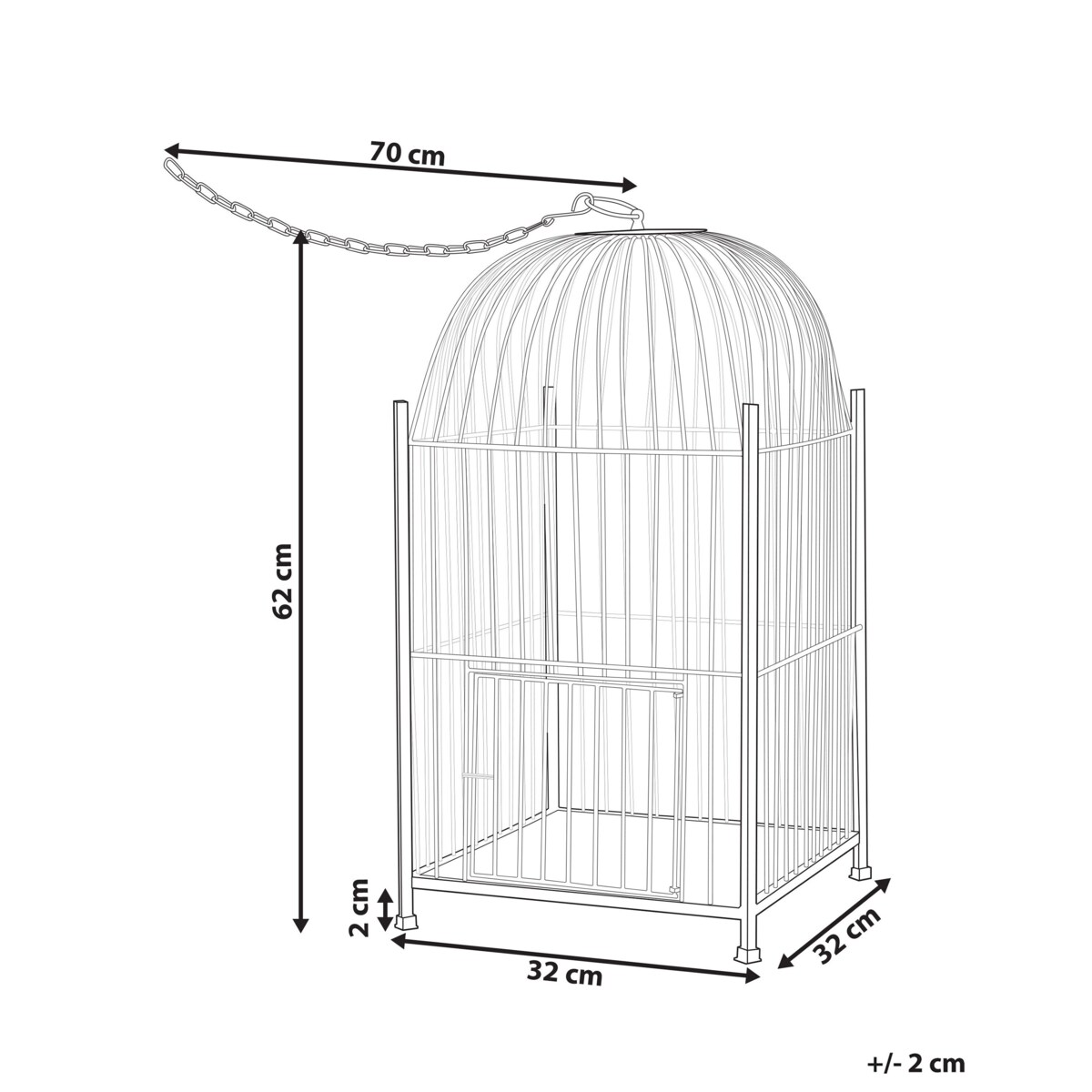 Lampion metalowy 62 cm postarzany złoty COMOROS