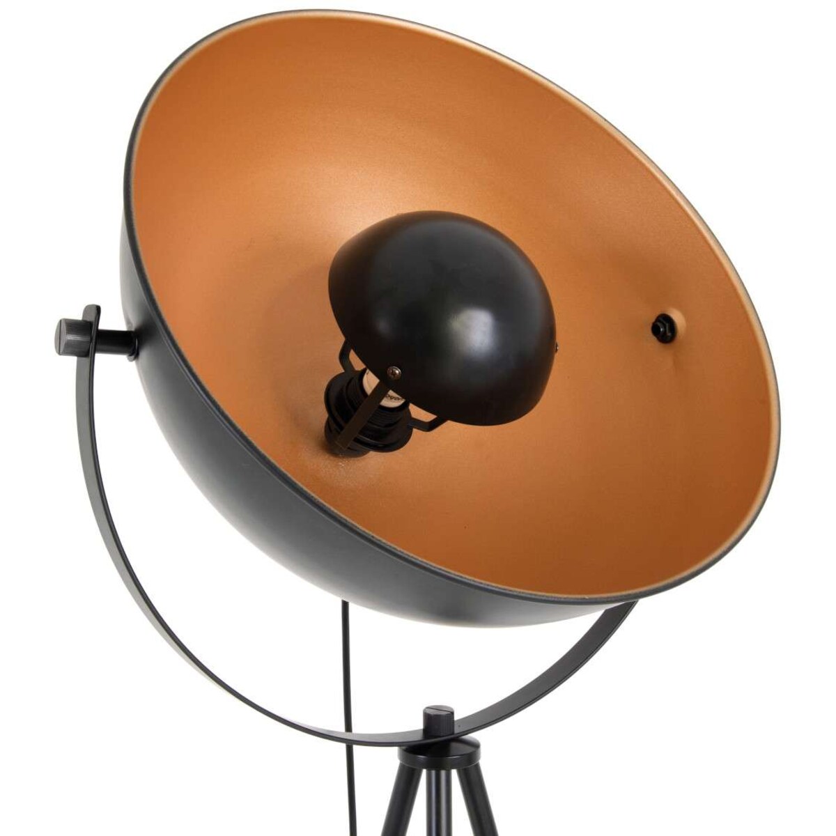 Studyjna LAMPA podłogowa BERNICE 2096458 Nave stojąca OPRAWA metalowa na trójnogu czarna złota