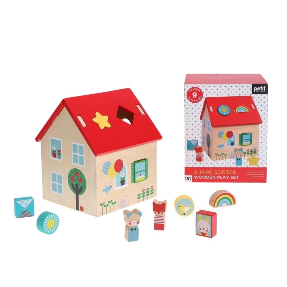 Petit Collage Sorter do Zabawy Domek z Figurkami