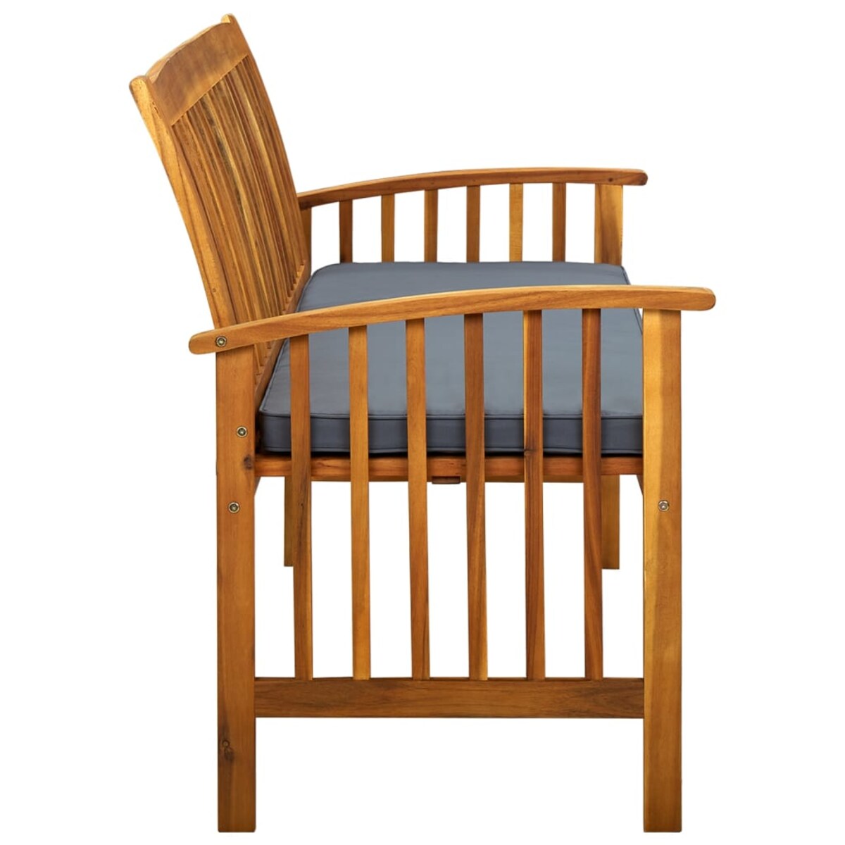 vidaXL Ławka ogrodowa z poduszką, 147 cm, lite drewno akacjowe