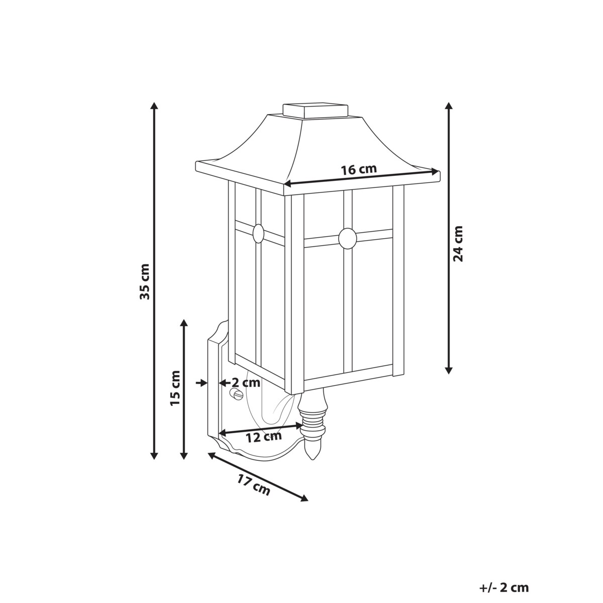 Lampa ścienna ogrodowa ALATA Czarny