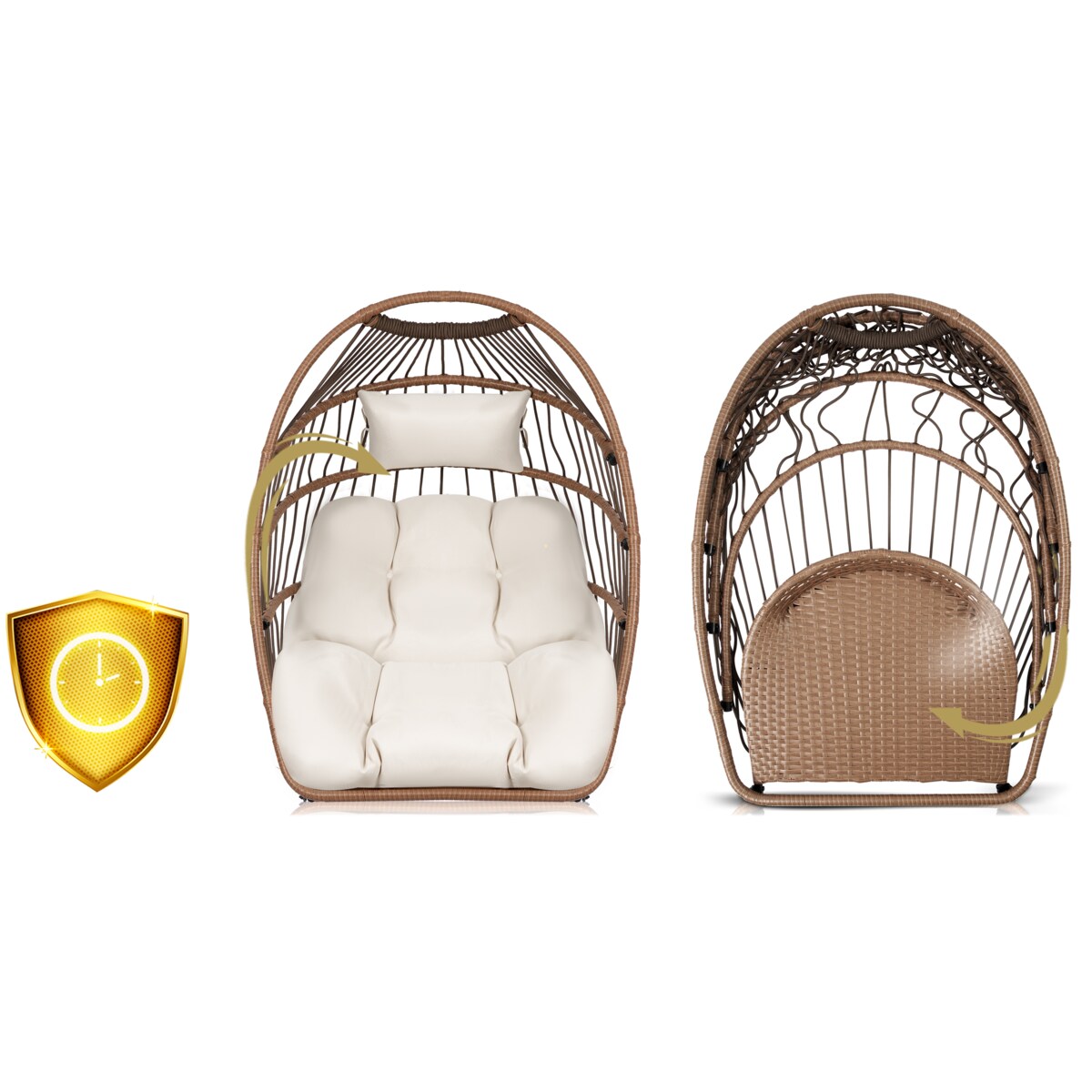 Fotel ogrodowy wiszący huśtawka kosz składany Sofotel Luisiana brązowy