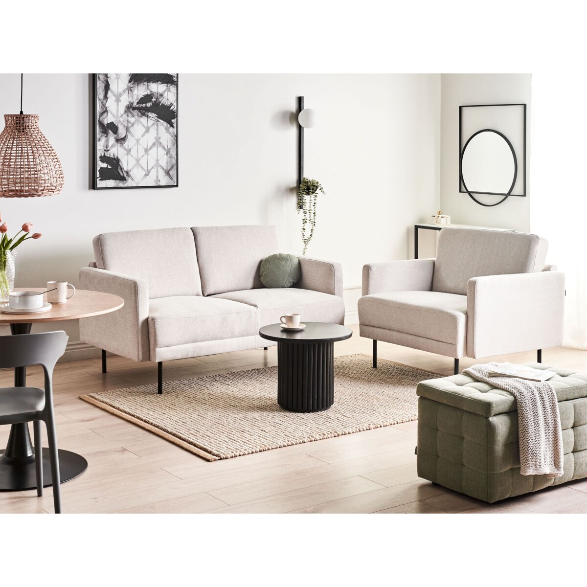 Sofa 2-osobowa jasnobeżowa BREDA