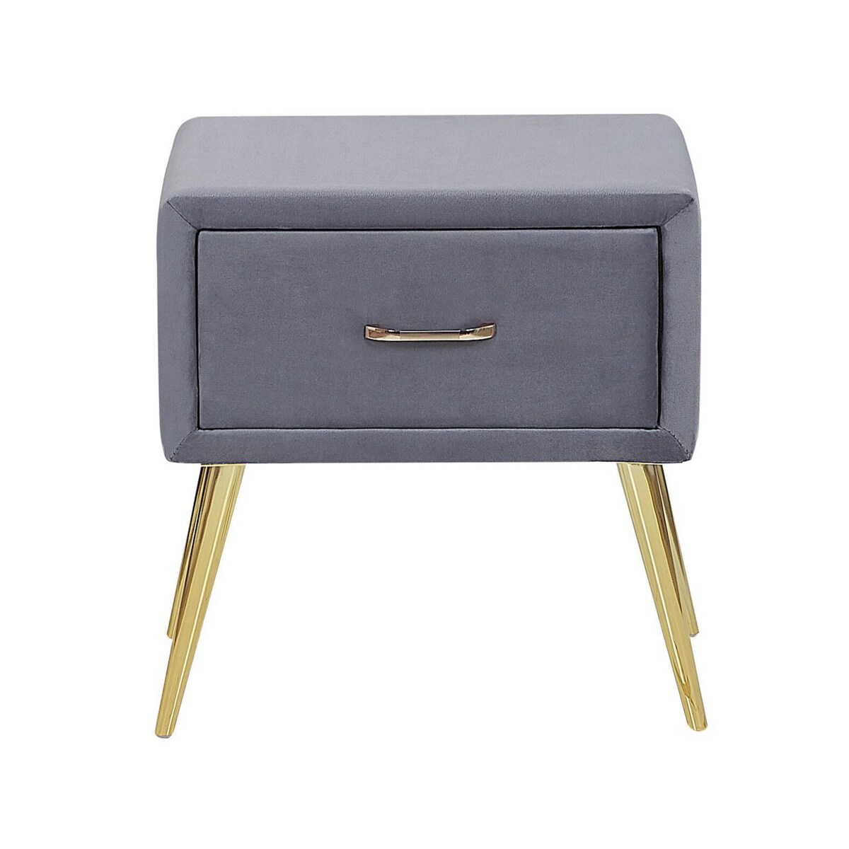 Szafka nocna welurowa szara FLAYAT