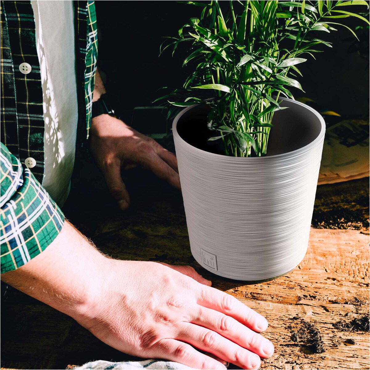 Doniczka Donica Ogrodowa 25/30 Cm Zestaw Na Taras Do Ogrodu Domu Biały