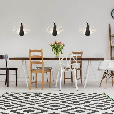 LAMPA ścienna ORIGAMI PAWN-B Abigali metalowa OPRAWA paw LED 3W 3000K kinkiet czarny