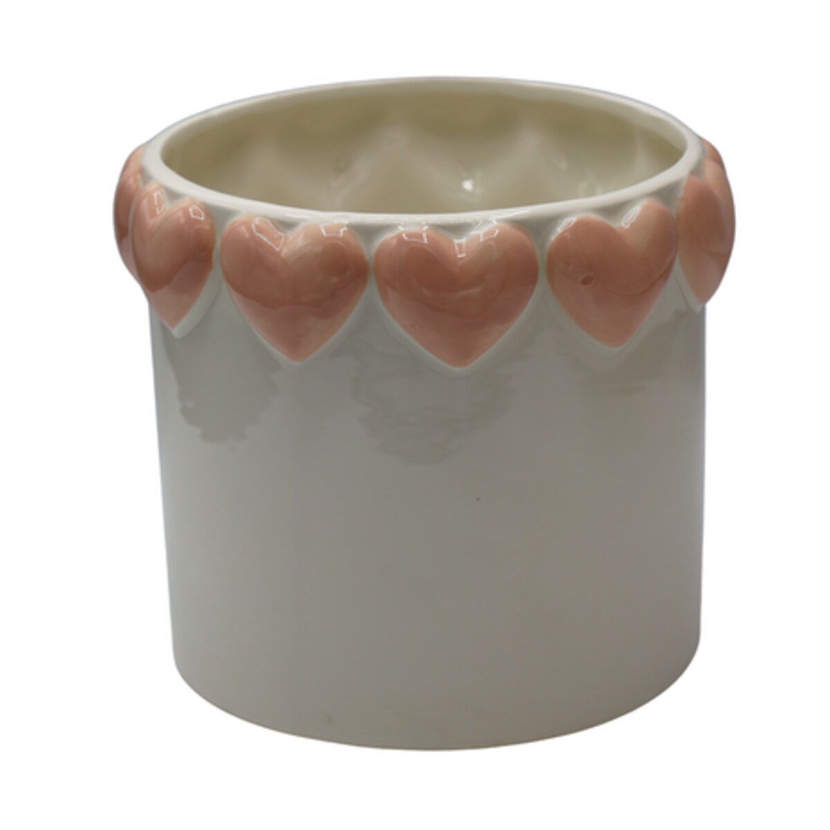 Doniczka z różowymi serduszkami 18,5x18,5x16 cm OLLA