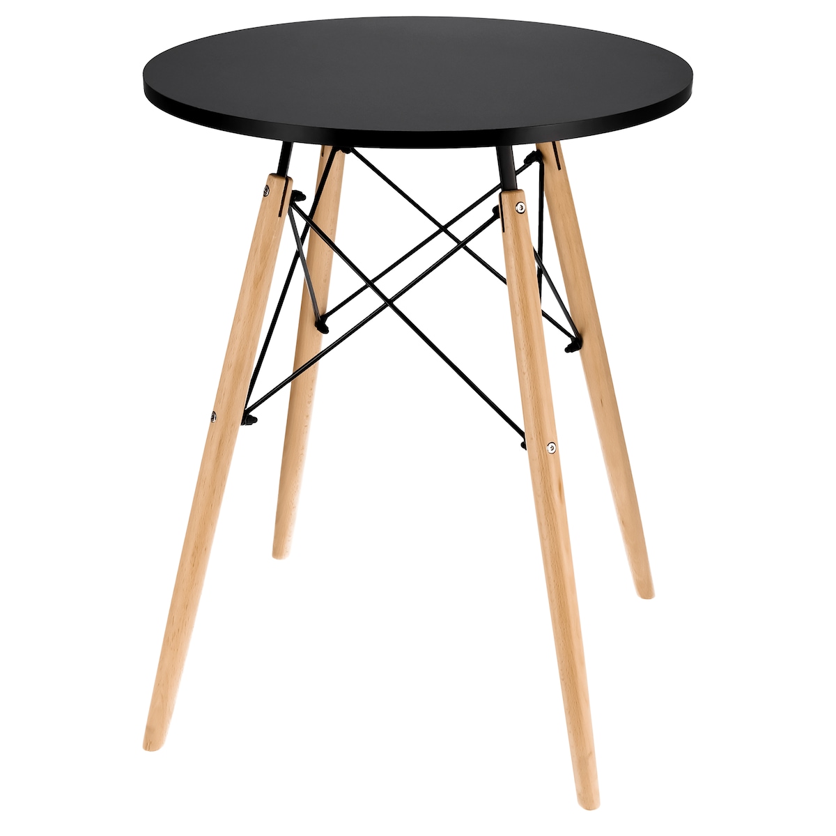 Nowoczesny Skandynawski Czarny Okrągły Stół do Jadalni