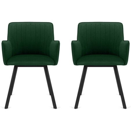 KONSIMO PYRUS welurowe krzesła 2 sztuki ciemnozielone