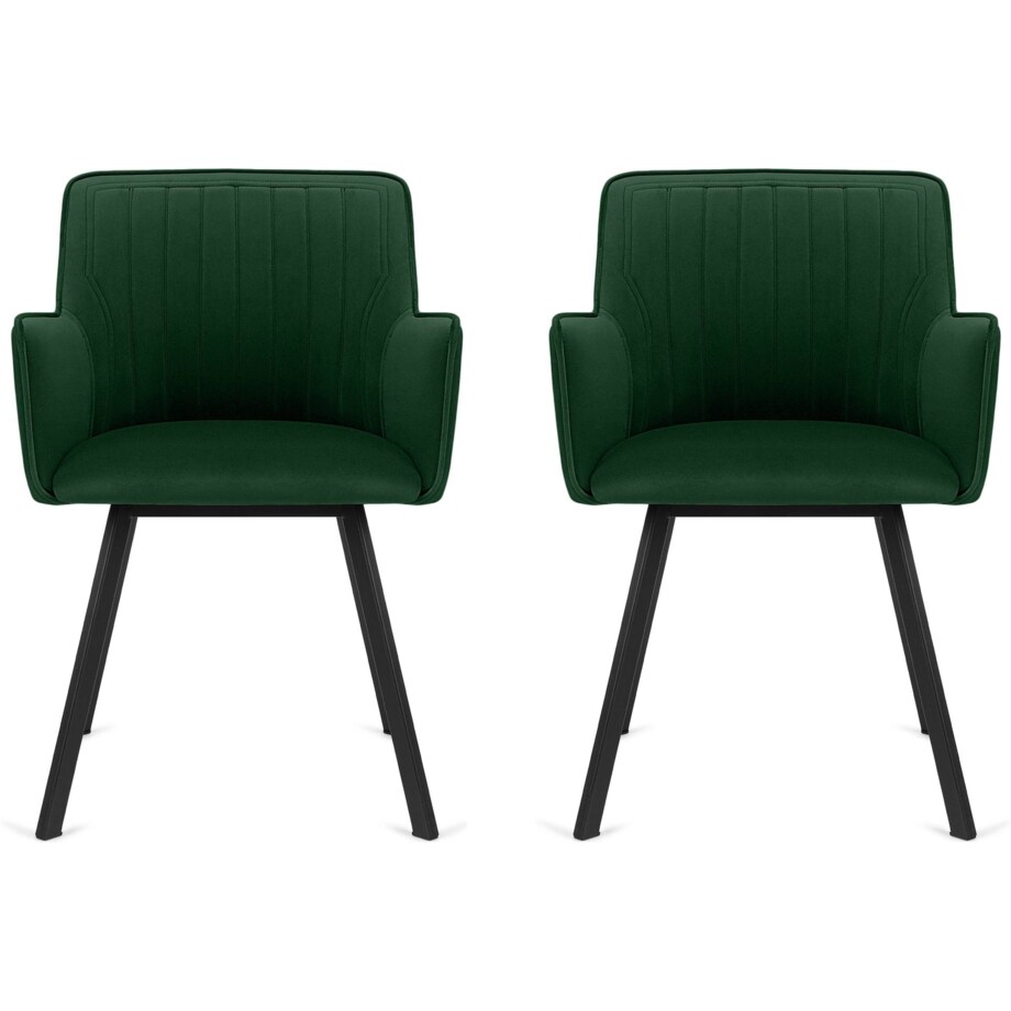 KONSIMO PYRUS welurowe krzesła 2 sztuki ciemnozielone
