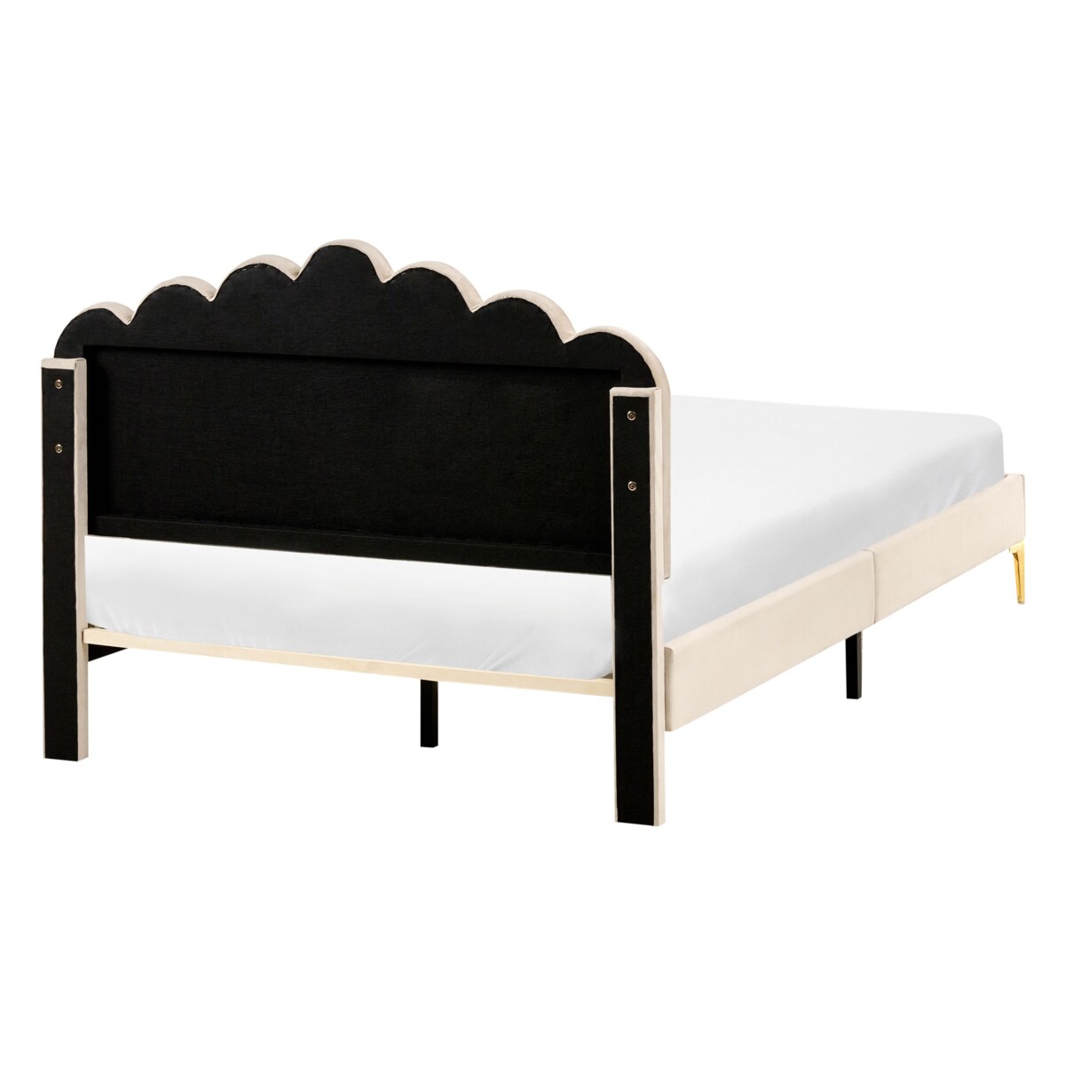 Łóżko Welur SAUVIAN 120 x 200 cm Beżowy