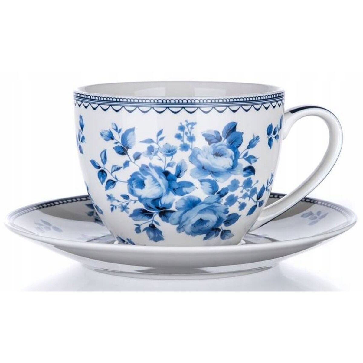 FILIŻANKA + SPODEK w kwiaty NA HERBATĘ KAWĘ 280 ml kubek na prezent święta