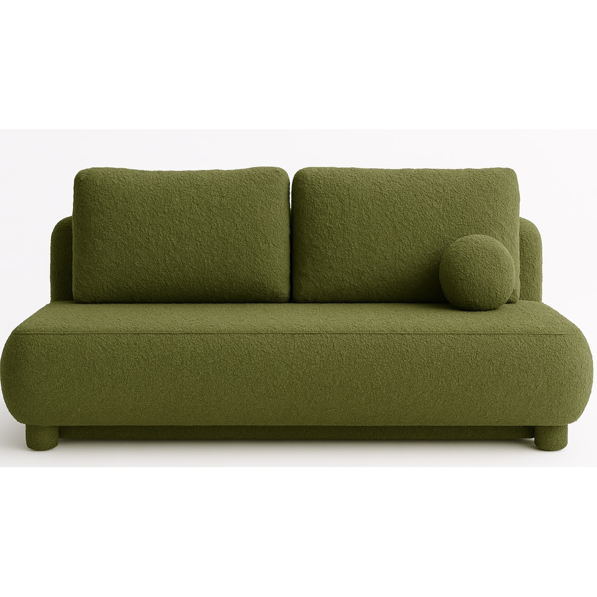 Kanapa Nowoczesna MAJA z funkcją spania w tkaninie boucle - zielony