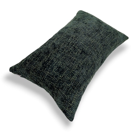 Zielona poduszka dekoracyjna z tkaniny szenilowej 55x35 Cyntia butelkowa zieleń