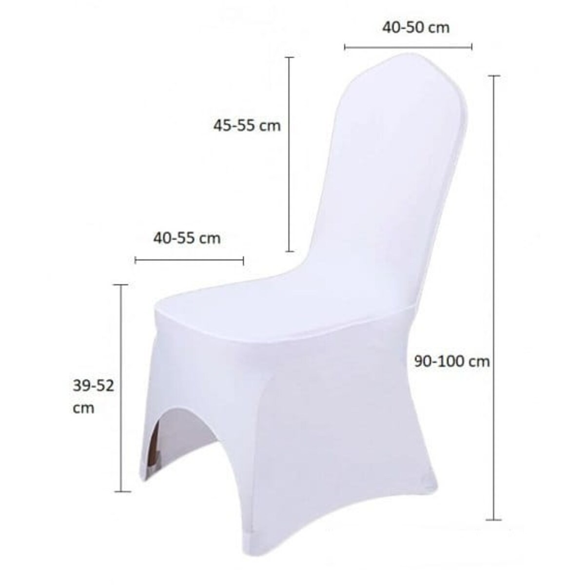POKROWIEC NA KRZESŁO BANKIETOWE BIAŁY 250 g/m2 ŚLUBNY ŚLUB ELASTYCZNY [74S-BI]
